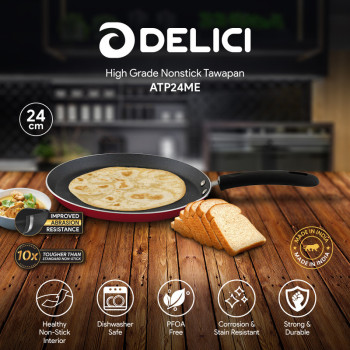 Delici ATP24ME with White spatter Coating Non-Stick Tawa Pan