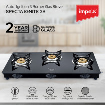 Impex  Specta Ignite 3B Glass top Gas Stove