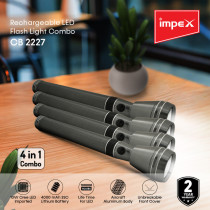 Impex CB 2227 3SC  4 IN 1 Combo Rechargeable LED Flashlight 