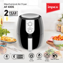 Impex AF 4305 4 Ltr Mechanical Air Fryer with Cool Touch Handle and Non-stick Coating 