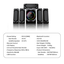 Impex BEAT B3 100 Watts 5.1 Channel Multimedia Speaker System