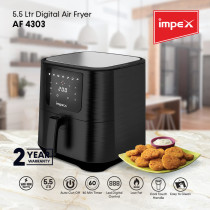 Impex AF 4303 5.5 Litre 1800W Digital Air Fryer with Overheating Protection