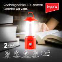 Impex CB 2285 1800mAh 2 Pcs Combo LED Rechargeable Lantern