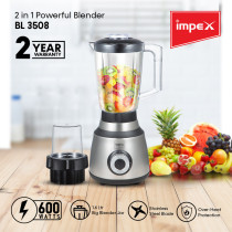 Impex BL 3508 2 in 1 600W 1.6 Litres Powerful Blender with 4 Speeds with Pulse Control 