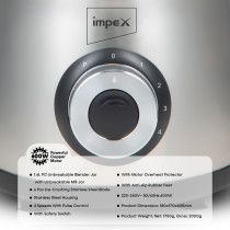 Impex BL 3508 2 in 1 600W 1.6 Litres Powerful Blender with 4 Speeds with Pulse Control 