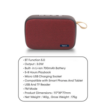 Impex Blue Blast 700mAh 3.0W Bluetooth Speaker (Multicolor)