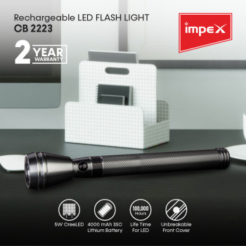 Impex CB 2223 4000 mAh Rechargeable LED Flashlight 2 Pcs Combo