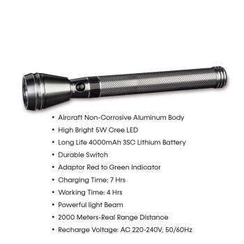 Impex CB 2223 4000 mAh Rechargeable LED Flashlight 2 Pcs Combo