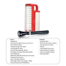 Impex CB 2283 LED Flashlight and Rechargeable LED Lantern Combo featuring Super Bright SMD LED