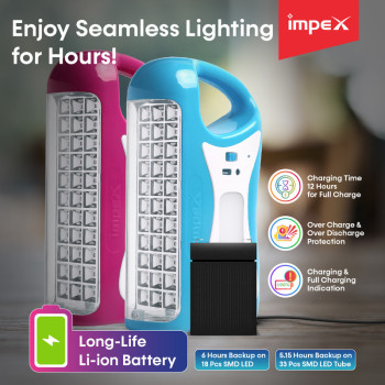 Impex CB 2284 4500mAh 2 pcs Combo LED Rechargeable Lantern 