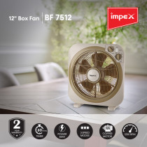 Impex BF 7512 50 Watts 12 Inch Box Fan with 3 Speed Modes 
