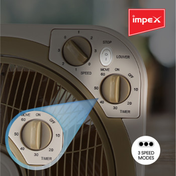 Impex BF 7512 50 Watts 12 Inch Box Fan with 3 Speed Modes 