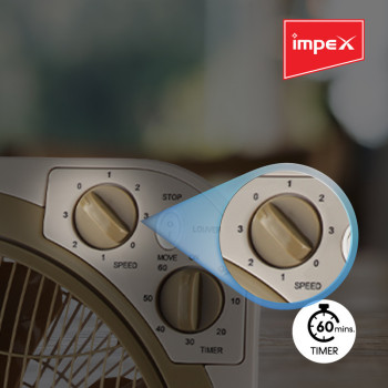 Impex BF 7512 50 Watts 12 Inch Box Fan with 3 Speed Modes 