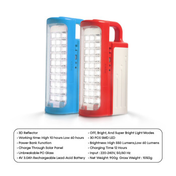 Impex CB 2287 3000mAh 2 pcs Combo LED Rechargeable Lantern, Multicolor