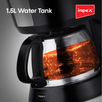 Impex CM 1915 1000 Watts Drip Coffee Maker featuring Anti-Drip Function 