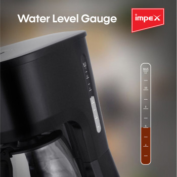 Impex CM 1915 1000 Watts Drip Coffee Maker featuring Anti-Drip Function 