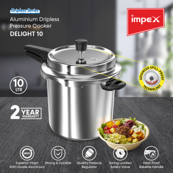 Impex DELIGHT 10 Aluminium Pressure Cooker with Dripless series