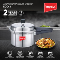 Impex ECO 3 Litre aluminum pressure cooker with Gasket Release System