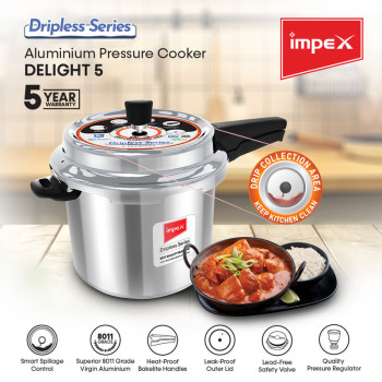 Impex DELIGHT 5 Aluminium Pressure Cooker with Dripless series