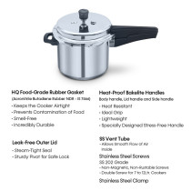 Impex EP 3C5 5ltr + 3ltr Stainless Steel Pressure Cooker Combo Pack