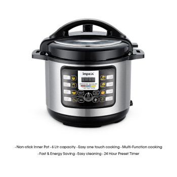 Impex EPC 6 Liter 1000 W Electric Non-Stick Pressure Cooker