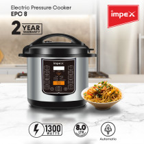 Impex EPC 8 Liter 1300W Electric Pressure Cooker With Automatic Cooking