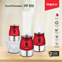 Impex FP 313 800ml 3 in 1 300 watts Multifunction Food Processor