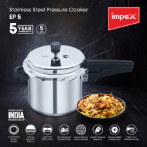 Impex EP 5 liter Stainless Steel Pressure Cooker with Induction Base