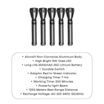 Impex CB 5555 Rechargeable High Bright LED Flashlight 5 Pcs Combo 