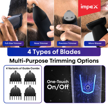 Impex GK 402 600mAh-8-In-1 Professional Trimmer Black/Silver