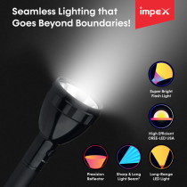 Impex GLISTER G23B Rechargeable LED Flashlight Aluminium Body