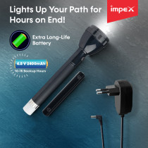 Impex GLISTER G23B Rechargeable LED Flashlight Aluminium Body