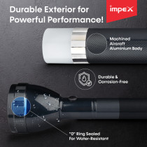 Impex GLISTER G23B Rechargeable LED Flashlight Aluminium Body
