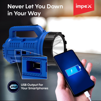 Impex GLISTER G22B 3000 mAh Rechargeable LED Flashlight