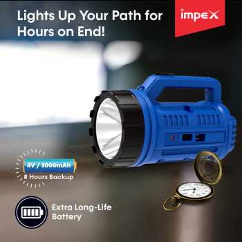 Impex GLISTER G22B 3000 mAh Rechargeable LED Flashlight
