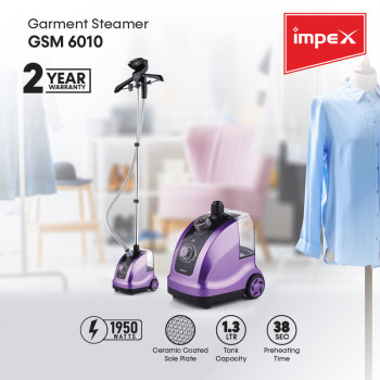 Impex GSM 6010 1940w 1.3 Litre Garment Steamer With Hairbrush Head