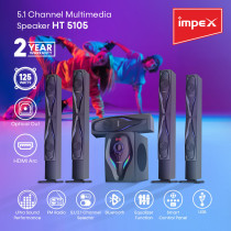 Impex HT 5105 5.1 Channel 125 Watts Multimedia Speaker System 