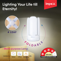 Impex GLARE 34 Deformable/Foldable Multi Purpose Lamp With 4 Leafs & Ultra Bright Light