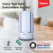 Impex GLARE 34 Deformable/Foldable Multi Purpose Lamp With 4 Leafs & Ultra Bright Light