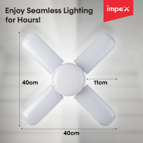 Impex GLARE 34 Deformable/Foldable Multi Purpose Lamp With 4 Leafs & Ultra Bright Light
