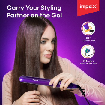 Impex HS 302 Hair Straightener featuring PTC Fast Heating