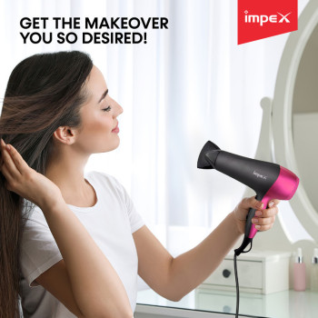 Impex HD 1K3 2200W Hair Dryer with Speed Selector & Hang-up Hook
