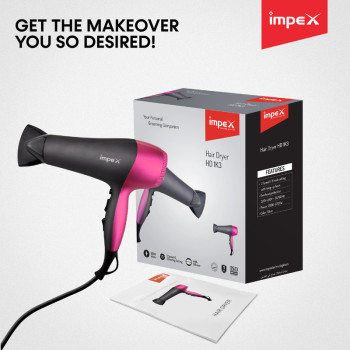 Impex HD 1K3 2200W Hair Dryer with Speed Selector & Hang-up Hook