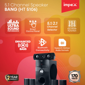 Impex HT 5106 170W 5.1 Multimedia Speaker (Bang) 