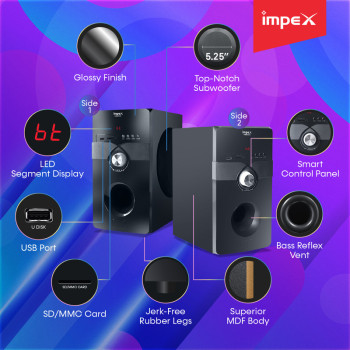 Impex HT 5106 170W 5.1 Multimedia Speaker (Bang) 