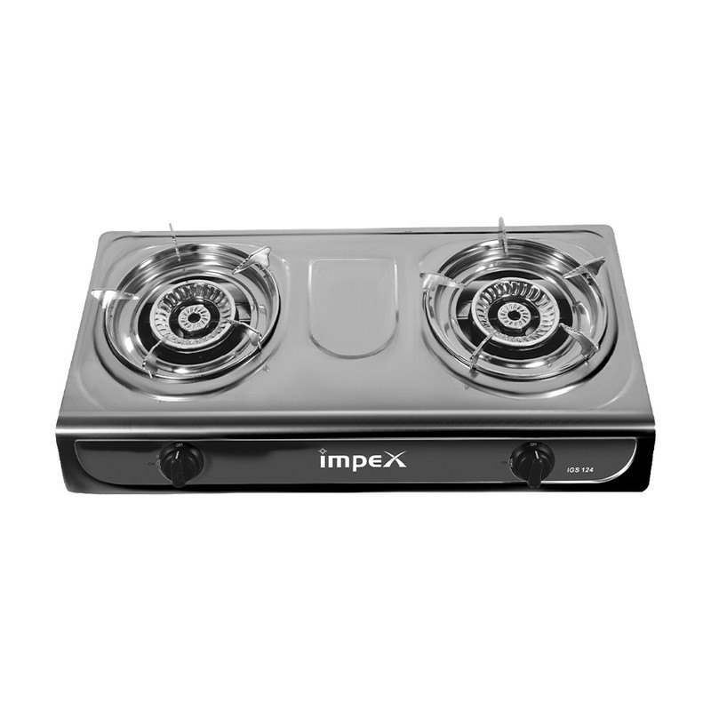 Impex IGS 124 2 Burner Stainless Steel Gas Stove With Auto Ignition