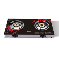 Impex IGS 1212F 2 Stainless Steel Burner Lp Gas Stove 6mm Thick Toughened Glass Auto Ignition Switch