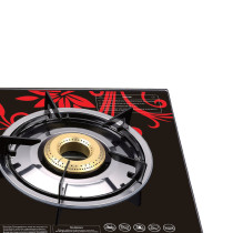 Impex IGS 1212F 2 Stainless Steel Burner Lp Gas Stove 6mm Thick Toughened Glass Auto Ignition Switch