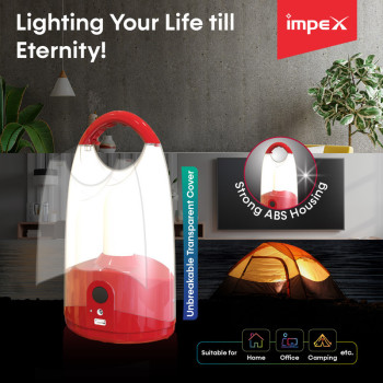 Impex IL 686 Rechargeable LED Lantern With 360 Degree Light-Emitting Angle