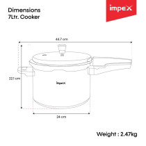 Impex IPC 701 7 liters Aluminium Pressure Cooker with Gasket Release System